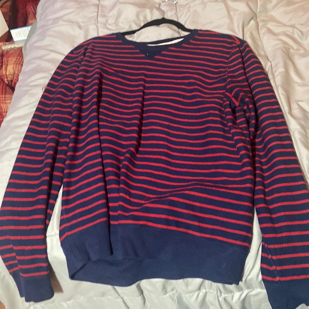 Red and blue striped sweater